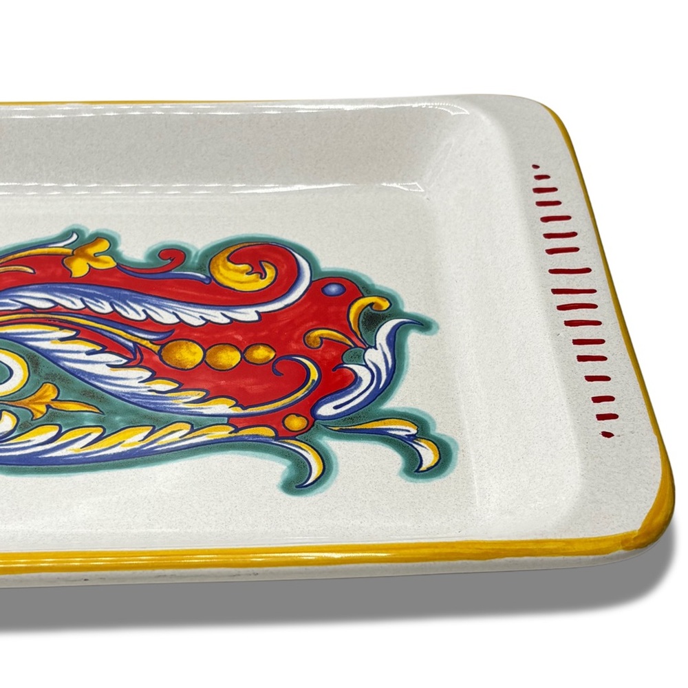 Deruta Rectangular Platter by Ceramica Nova Deruta Hand Painted in Italy 16" L - Picture 6 of 9